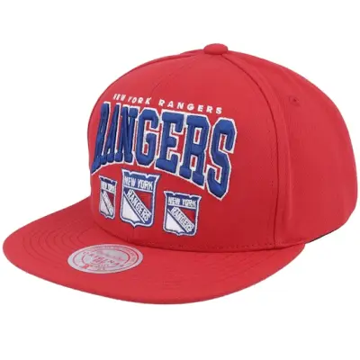 Mitchell&Ness - NHL Röd snapback Keps - New York Rangers Champ Stack Vintage Red Snapback @ Hatstore