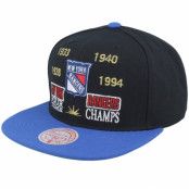 Mitchell&Ness - NHL Svart snapback Keps - New York Rangers Champ Is Here Vintage Black/Blue Snapback @ Hatstore