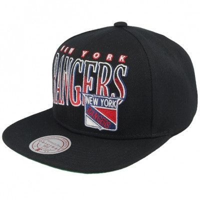 Mitchell&Ness - NHL Svart snapback Keps - New York Rangers Line Work Vintage Black Snapback @ Hatstore