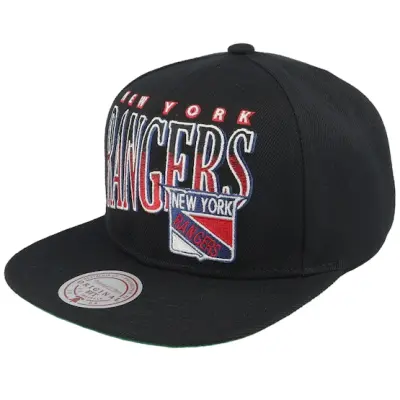 Mitchell&Ness - NHL Svart snapback Keps - New York Rangers Line Work Vintage Black Snapback @ Hatstore