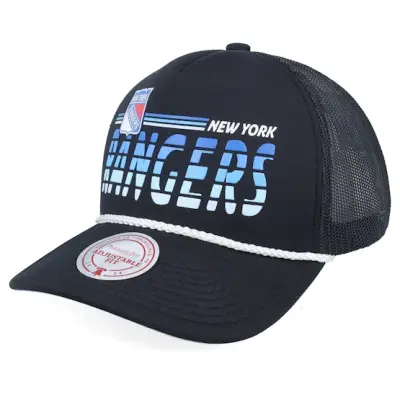 Mitchell&Ness - NHL Svart trucker Keps - New York Rangers Graded Black A-frame Trucker @ Hatstore