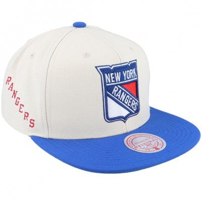 Mitchell&Ness - NHL Vit snapback Keps - New York Rangers Vintage Off White/Blue Snapback @ Hatstore