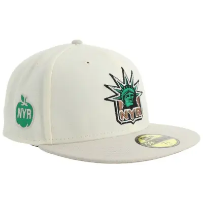 New Era - NHL Beige fitted Keps - Hatstore Exclusive x New York Rangers 59FIFTY Chrome/Stone Fitted @ Hatstore
