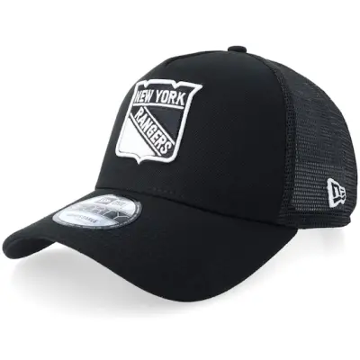New Era - NHL Svart trucker Keps - New York Rangers 9FORTY Black/White A-frame Trucker @ Hatstore