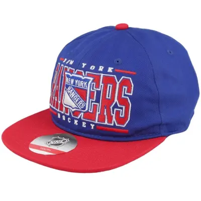 Outerstuff - NHL Blå snapback Keps - Kids New York Rangers Logo Flatbrim Rush Blue/Red Snapback @ Hatstore