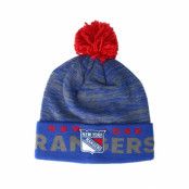 Mössa New York Rangers Cuffed Knit Blue/Grey Pom - Adidas - Blå Tofs