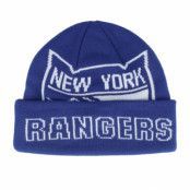 Mitchell&Ness - NHL Blå cuff Beanie - New York Rangers K.o. Knit Vintage Blue Cuff @ Hatstore