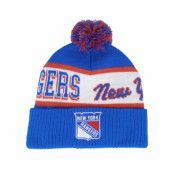 Mitchell&Ness - NHL Blå pom Beanie - New York Rangers Block Sweep Knit Blue Pom @ Hatstore