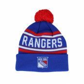 Outerstuff - NHL Blå pom Beanie - Kids New York Rangers Jacquard Cuffed Knit Blue Pom @ Hatstore