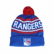 Outerstuff - NHL Blå pom Beanie - Kids New York Rangers Jacquared Knit Rush Blue Pom @ Hatstore