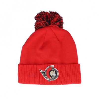 Adidas - NHL Röd pom Beanie - Ottawa Senators NHL Cuff Beanie Red Pom @ Hatstore