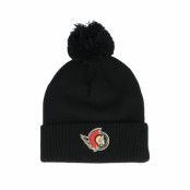 Adidas - NHL Svart pom Beanie - Ottawa Senators NHL Cuffed Beanie Black Pom @ Hatstore