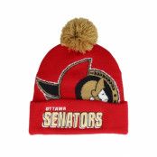 Mitchell&Ness - NHL Röd pom Beanie - Ottawa Senators Punch Out Knit Red Pom @ Hatstore