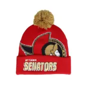 Mitchell&Ness - NHL Röd pom Beanie - Ottawa Senators Punch Out Knit Red Pom @ Hatstore