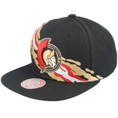 Mitchell&Ness - NHL Svart snapback Keps - Ottawa Senators Vintage Paintbrush Black Snapback @ Hatstore