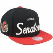 Mitchell&Ness - NHL Svart snapback Keps - Ottawa Senators Vintage Script Black Snapback @ Hatstore