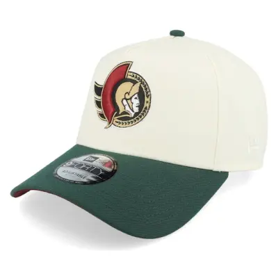 New Era - NHL Vit adjustable Keps - Hatstore Exclusive x Ottawa Senators 9FORTY Chome Dark Green A-Frame Adjustable @ Hatstore