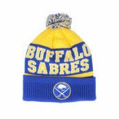 Outerstuff - NHL Blå pom Beanie - Kids Buffalo Bills Puck Pattern Cuffed Royal/Yellow Pom @ Hatstore