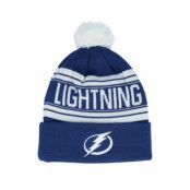 Outerstuff - NHL Blå pom Beanie - Kids Tampa Bay Lightning Jacquard Cuffed Knit Blue Pom @ Hatstore