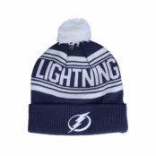 Outerstuff - NHL Blå pom Beanie - Kids Tampa Bay Lightning Jacquared Knit Leafs Blue Pom @ Hatstore