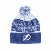 Outerstuff - NHL Blå pom Beanie - Kids Tampa Bay Lightning Puck Pattern Cuffed Navy/Whtie Pom @ Hatstore