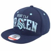 Outerstuff - NHL Blå snapback Keps - Kids Seattle Kraken Life Style Printed Flatbrim Navy Snapback @ Hatstore