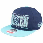 Outerstuff - NHL Blå snapback Keps - Kids Seattle Kraken Logo Flatbrim Cap Traditional Navy/Mint Snapback @ Hatstore