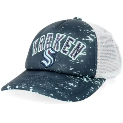 Outerstuff - NHL Blå trucker Keps - Kids Seattle Kraken Top Player Navy/White A-frame Trucker @ Hatstore