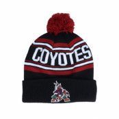 Outerstuff - NHL Svart pom Beanie - Kids Arizona Coyotes Jacquared Knit Pom Black @ Hatstore