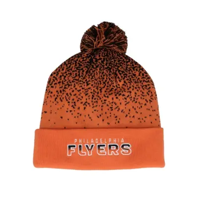 Fanatics - NHL Orange pom Beanie - Philadelphia Flyers Iconic Gradiant Beanie Dark Orange/Black Pom @ Hatstore