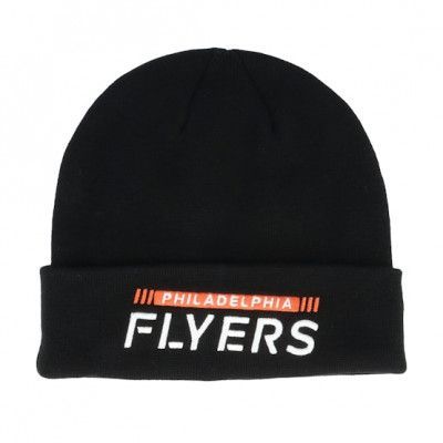 Fanatics - NHL Svart cuff Beanie - Philadelphia Flyers Authentic Pro Game&Train Knit Black Cuff @ Hatstore