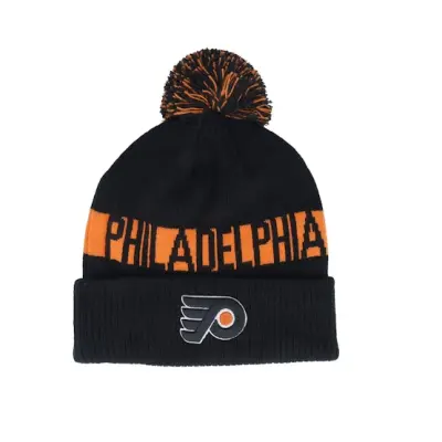Fanatics - NHL Svart pom Beanie - Philadelphia Flyers Beanie Black/Orange Pom @ Hatstore