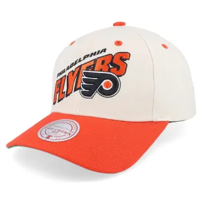 Mitchell&Ness - NHL Beige adjustable Keps - Philadelphia Flyers Retro Type Pro Off White/Orange Adjustable @ Hatstore