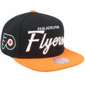 Mitchell&Ness - NHL Svart snapback Keps - Philadelphia Flyers Vintage Script Black/Orange Snapback @ Hatstore