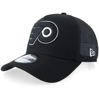 New Era - NHL Svart trucker Keps - Philadelphia Flyers 9FORTY Black/White A-Frame Trucker @ Hatstore