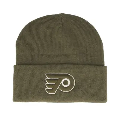 Mitchell&Ness - NHL Grön cuff Beanie - Philadelphia Flyers Fashion Basic Knit Olive Cuff @ Hatstore
