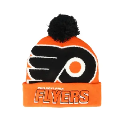 Mitchell&Ness - NHL Orange pom Beanie - Philadelphia Flyers Punch Out Knit Orange Pom @ Hatstore