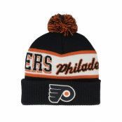 Mitchell&Ness - NHL Svart pom Beanie - Philadelphia Flyers Block Sweep Knit Black Pom @ Hatstore