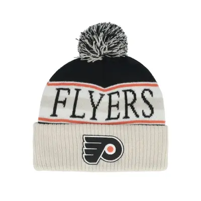 Mitchell&Ness - NHL Svart pom Beanie - Philadelphia Flyers Classic Knit Grey/Black Pom @ Hatstore