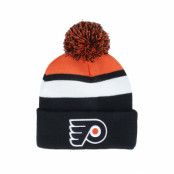 Mitchell&Ness - NHL Svart pom Beanie - Philadelphia Flyers Stripe Knit Black/Orange Pom @ Hatstore