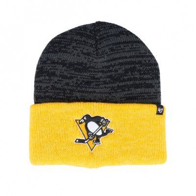 47 Brand - NHL Svart cuff Beanie - Pittsburgh Penguins Two Tone Brain Freeze Black/Yellow Cuff @ Hatstore