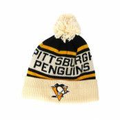 Adidas - NHL Beige pom Beanie - Pittsburgh Penguins Cuffed Knit Natural/Black/Yellow Pom @ Hatstore