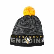 Adidas - NHL Grå pom Beanie - Pittsburgh Penguins Cuffed Knit Grey/Black Pom @ Hatstore