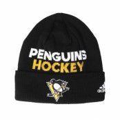 Adidas - NHL Svart cuff Beanie - Pittsburgh Penguins Locker Room Cuffed Black Beanie @ Hatstore