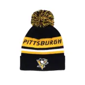 Adidas - NHL Svart pom Beanie - Pittsburgh Penguins Cuffed Knit Black/Yellow Pom @ Hatstore