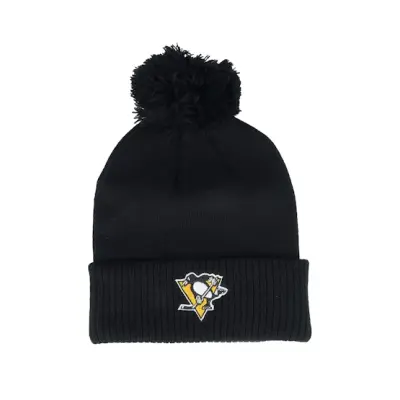Adidas - NHL Svart pom Beanie - Pittsburgh Penguins NHL Cuffed Beanie Black Pom @ Hatstore