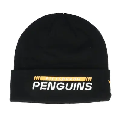 Fanatics - NHL Svart cuff Beanie - Pittsburgh Penguins Authentic Pro Game&Train Knit Black Cuff @ Hatstore