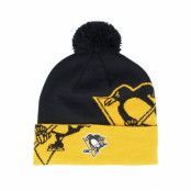 Fanatics - NHL Svart pom Beanie - Pittsburgh Penguins Block Party Black/Yellow Gold Pom @ Hatstore