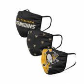 Foco - NHL Svart Mask - Pittsburgh Penguins 3-Pack NHL Black/Yellow Face Mask @ Hatstore