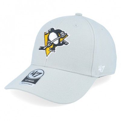 47 Brand - NHL Grå adjustable Keps - Pittsburgh Penguins Mvp Logo Grey/Yellow Adjustable @ Hatstore